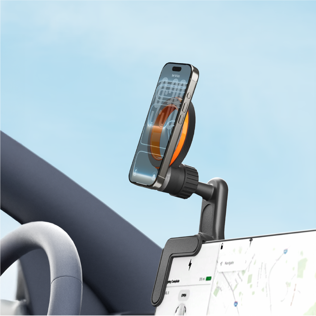 LZEL Mountmag Drive 360° Rotating Abs Car Monitor Holder Stable Mount For Tesla, Byd & Ev Cars