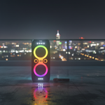 سماعة كاراوكي Lzel Aquilasonus A500 بتقنية البلوتوث، مع شاشة عرض LED، بقدرة عالية 80 واط وبطارية بسعة 6000 مللي أمبير