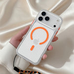 Asli Global LanyardMag MagSafe Case for iPhone 17 Pro Max – Built-In Lanyard | Clear/Orange
