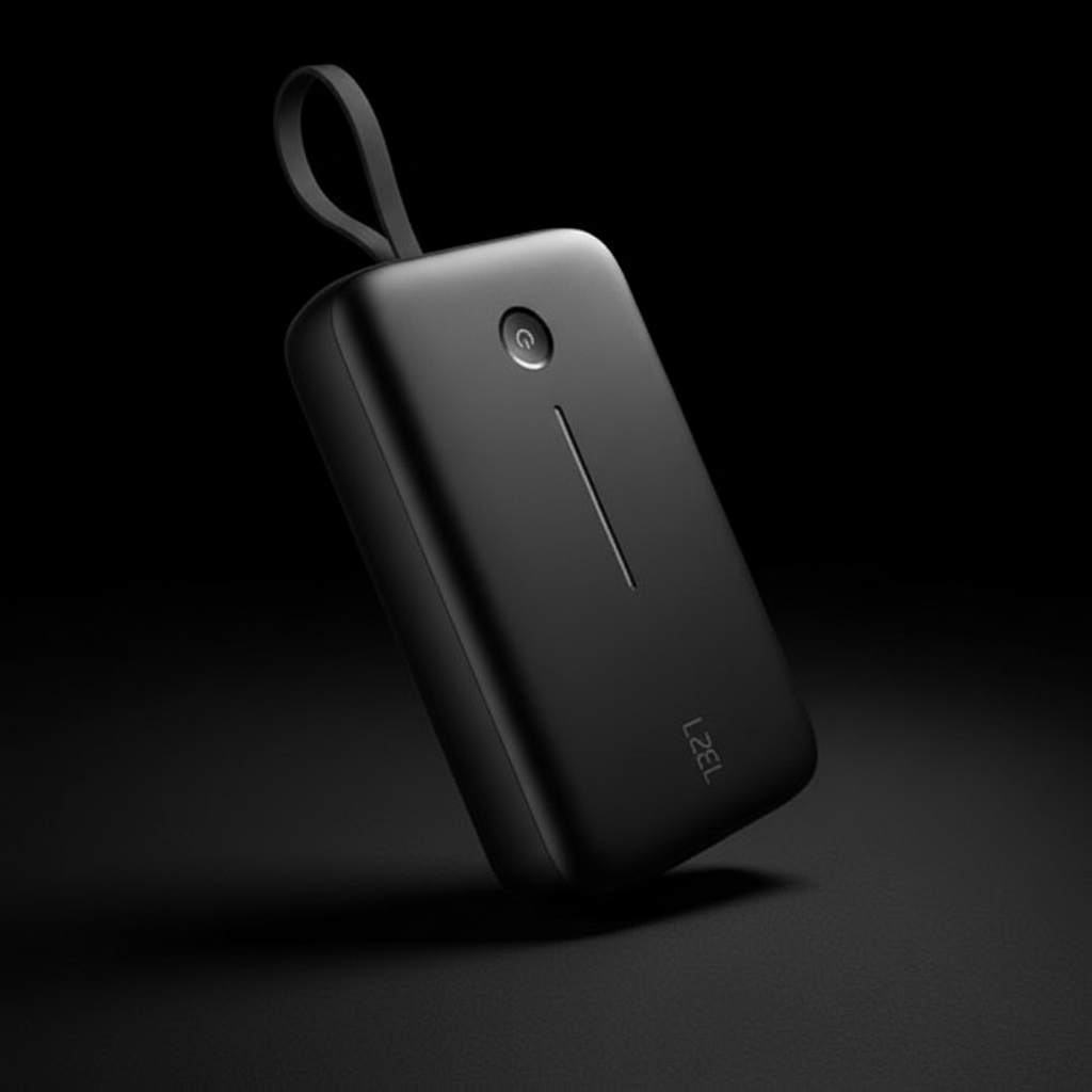 LZEL PrimeBrio Neo 20K Power Bank 30W – 20000mAh, Detachable Type-C Cable | Black