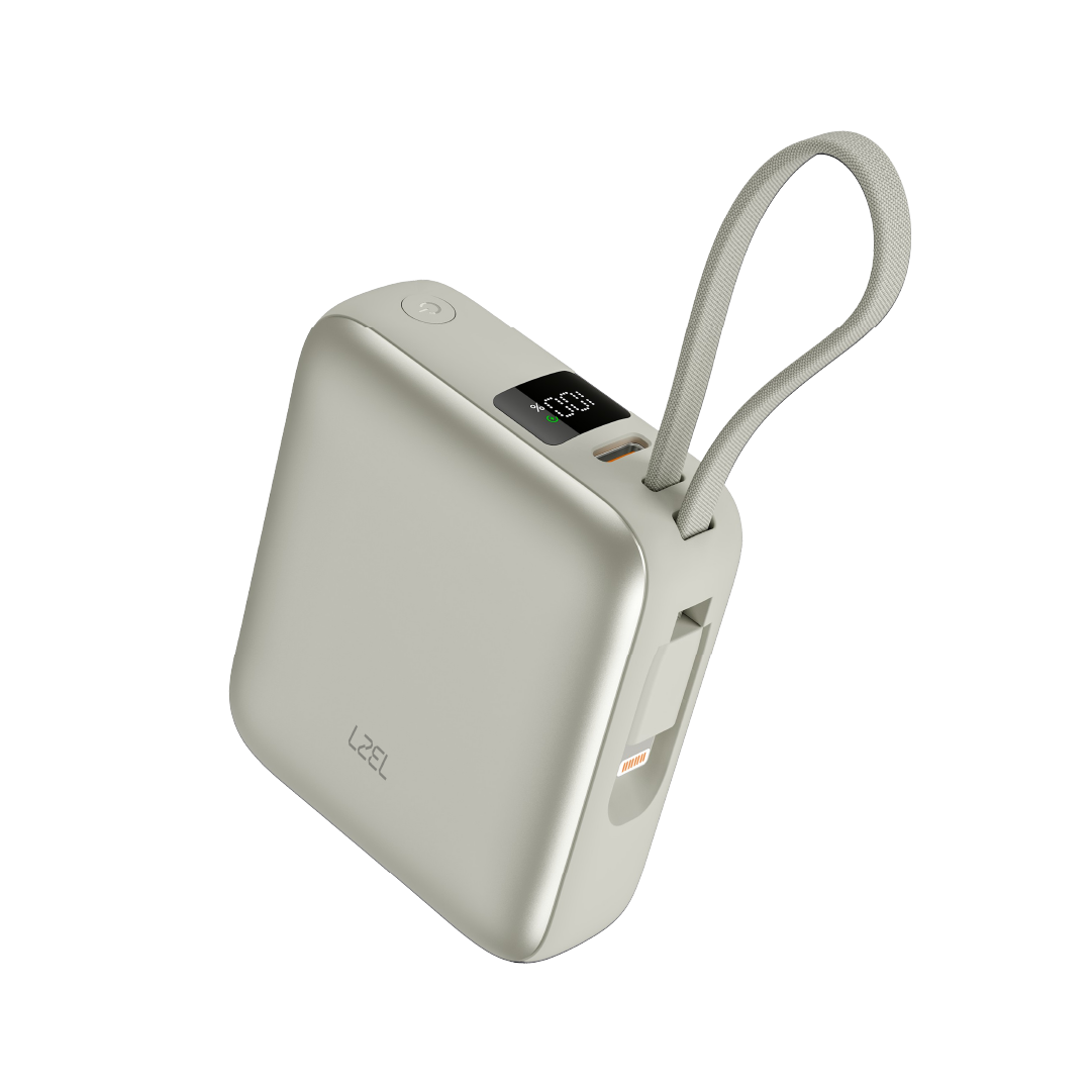 LZEL Neurode Sync Mini 10000Mah  Pd3.0 & Qc 3.0|25.5W|Built-In Type-C & Lighting Power Bank