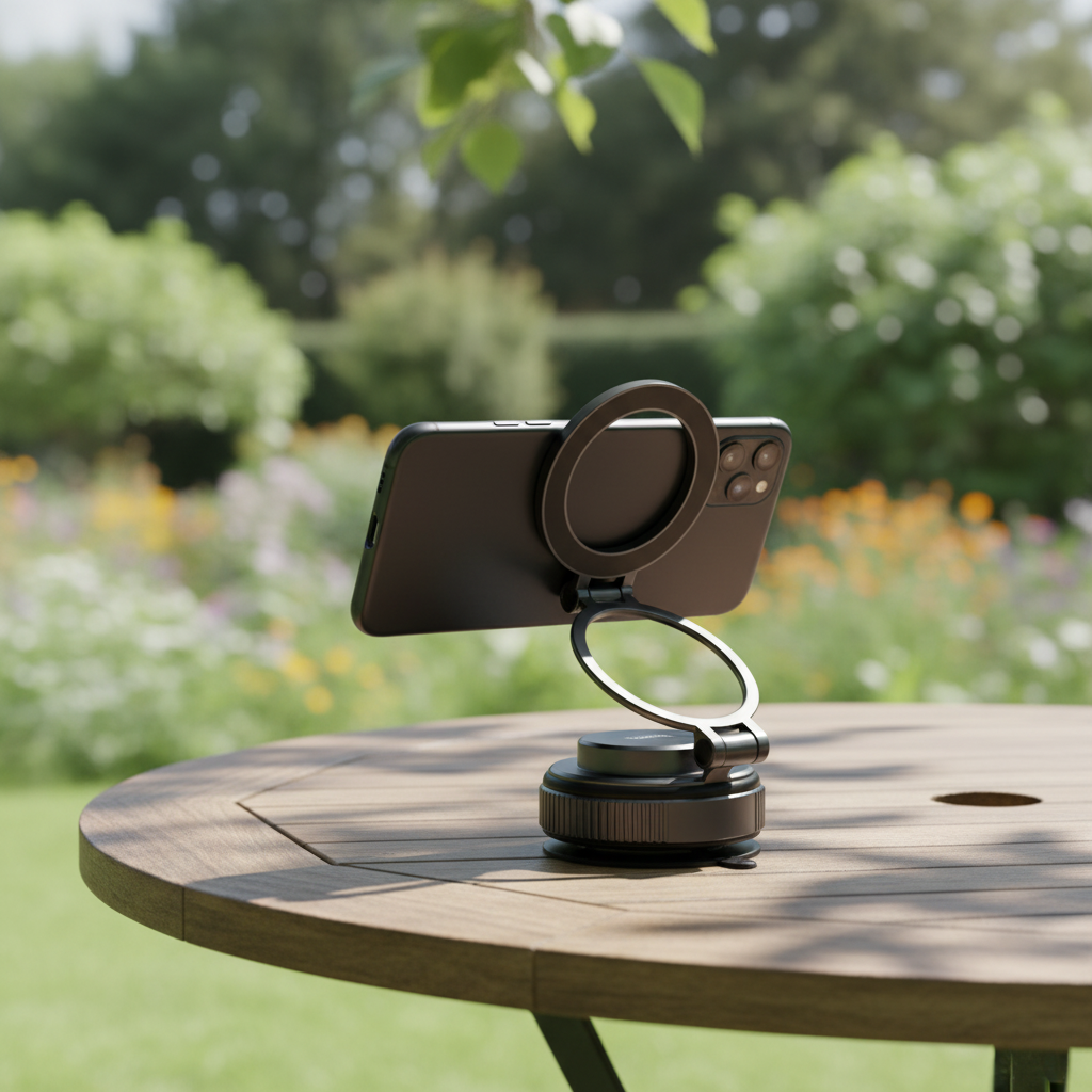 LZEL Magvortex Max Vacuum Suction Phone Holder 360 Rotation | Black