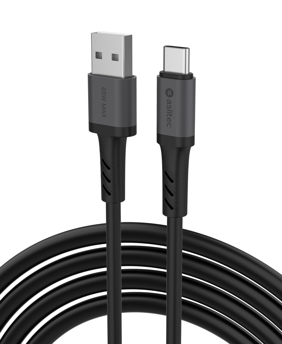كيبل Aslitec GRAPHENEX  للشحن السريع ونقل البيانات بقدرة 65 واط – USB-A إلى USB-C