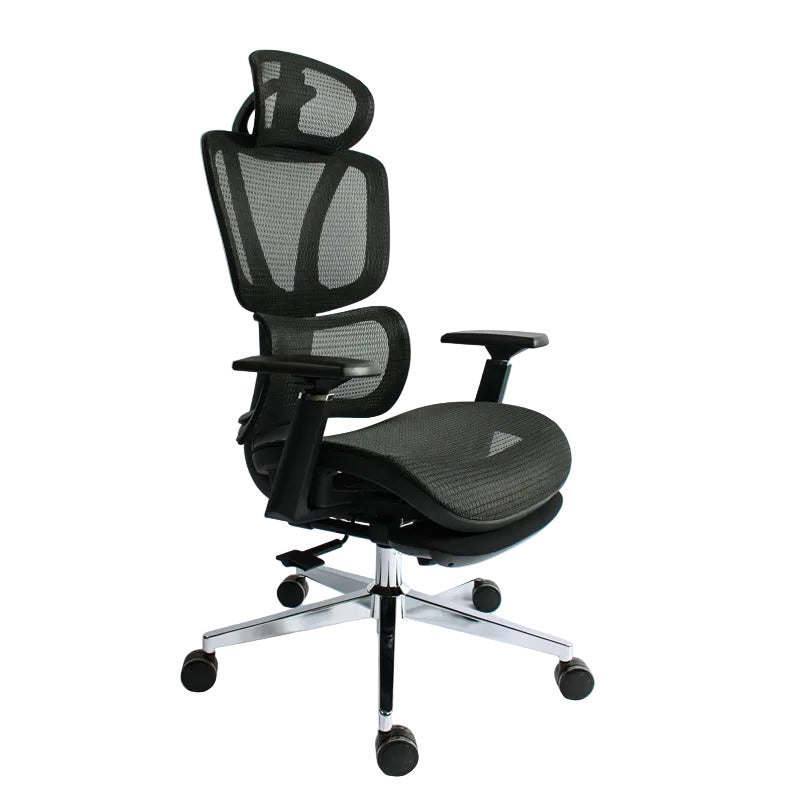 Black Bull Mesh Office and Gaming Chair with Footrest | Black
