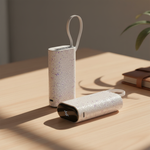 Asli Global 10000mAh PowerPod Luxe Shinning Diamond Power Bank with Built in Cable | White