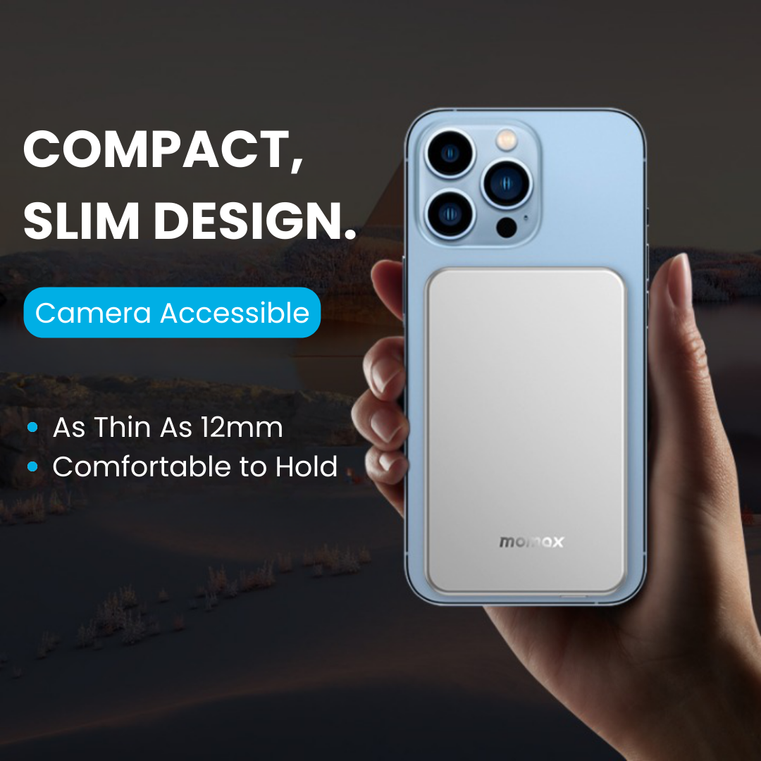 Momax Q.mag Power6 5000 Magnetic Wireless Battery Pack | Silver