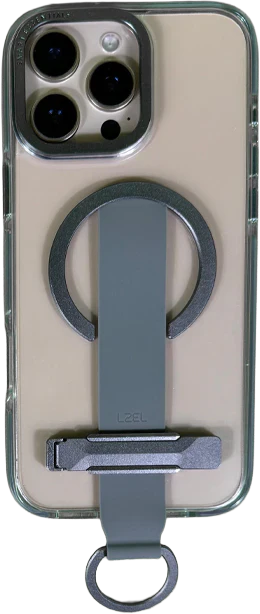 LZEL iPhone 16 Pro Primemag Grip Anti-drop Case With Metal Ring And Silicone Band