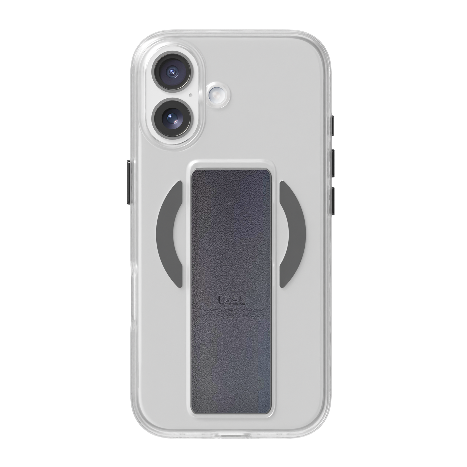 LZEL MagClear LeatherGrip Case for iPhone 17 | Black