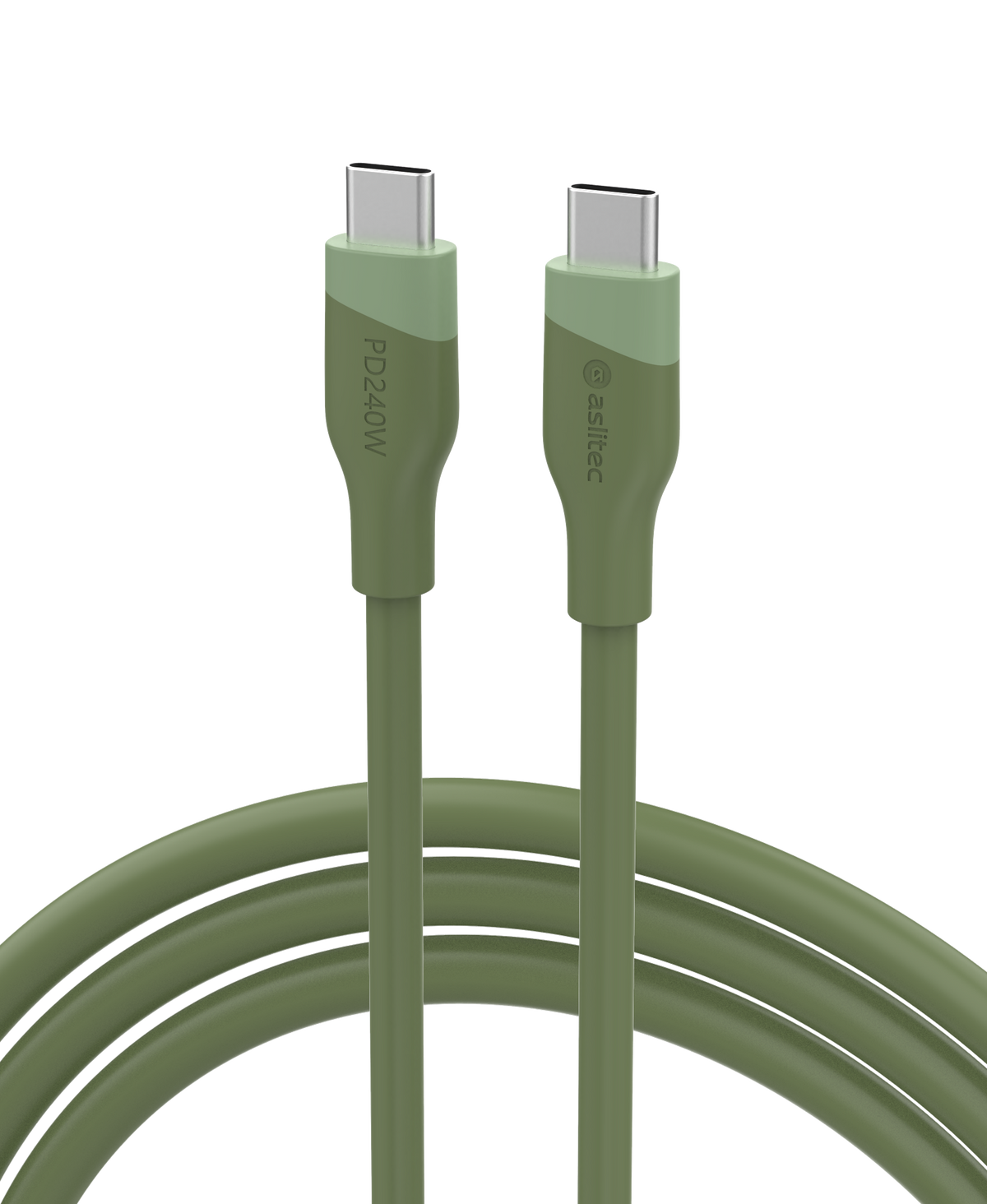  كابل aslitec SILICORECHARGE للشحن السريع ونقل البيانات بقدرة 240 واط – من USB-C إلى USB-C