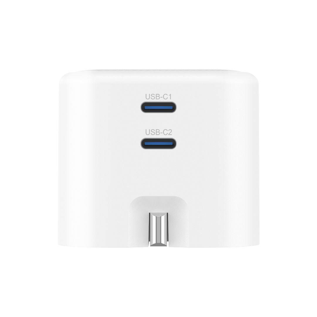 Asli  Global Powercore Dual 45 Gan Dual-Port Usb-C Fast Charger | White