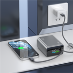 LZEL Neurovolt 15K Pd45W Mini Power Bank Pd3.0 & Qc3.0 | Usb-C Cable & Lightning Cable | Gray