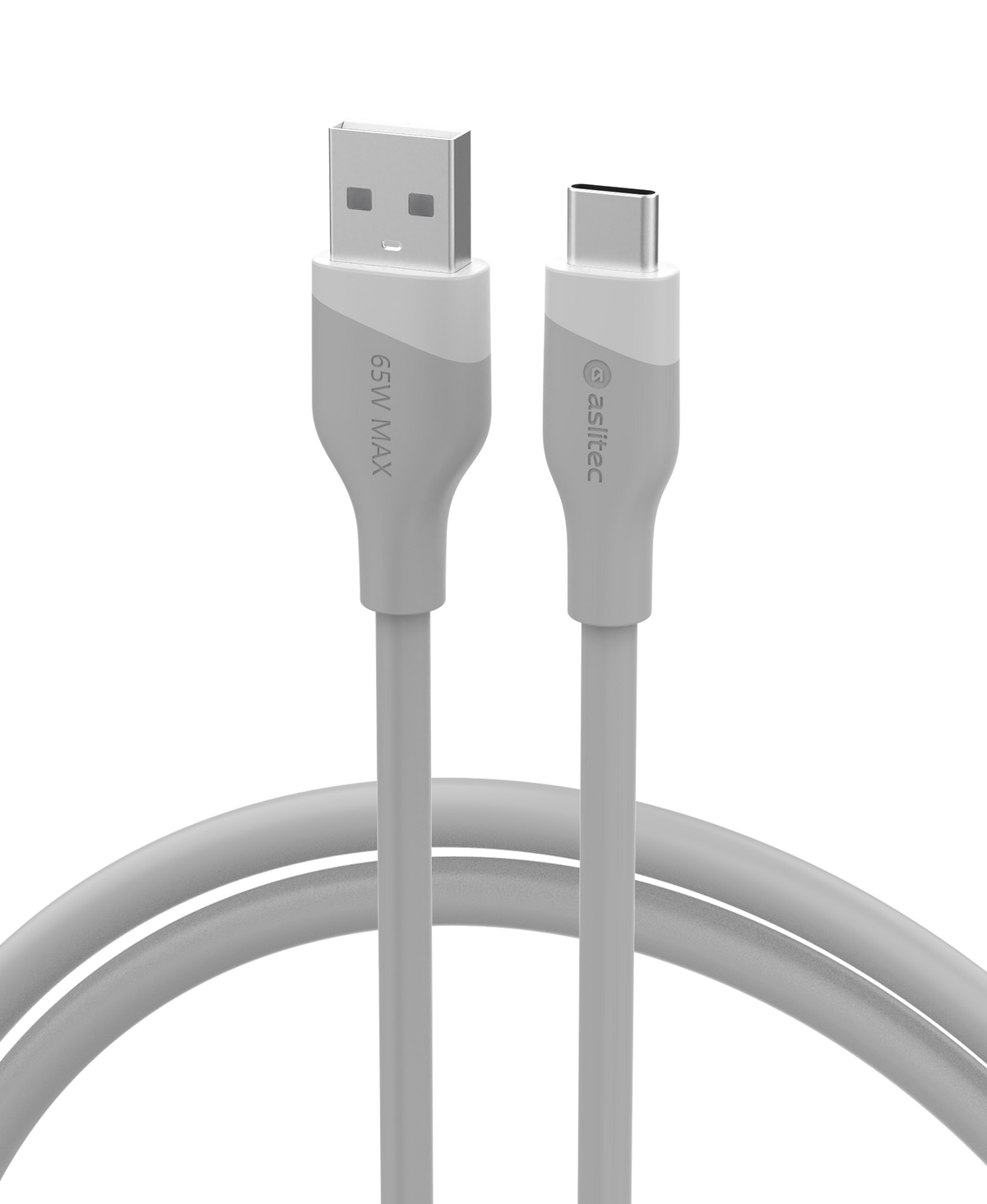 كابل aslitec SILICORECHARGE للشحن السريع ونقل البيانات بقدرة 65 واط – من USB-A إلى USB-C