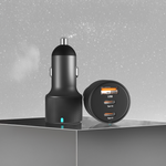 LZEL PulseCharge Max 80W 3-Port Car Charger – Dual USB-C PD & USB-A QC