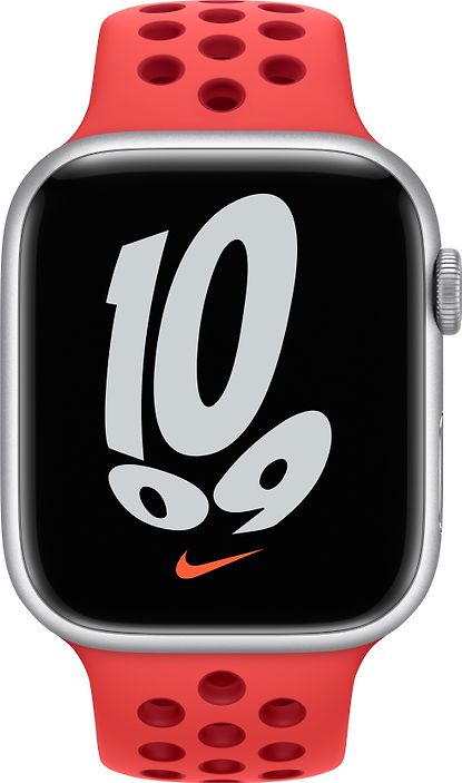 سوار ساعة Apple Watch مقاس 45 مم | قرمزي لامع / أحمر رياضي