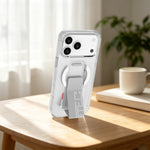 aslitec Magstand Crystal Clear Magsafe With Leather  Kickstand Cas For iPhone 18 Pro