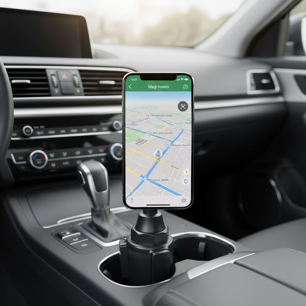 LZEL MagMount Go Magnetic Cup Holder Phone Mount | Black