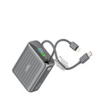 LZEL Neurode 10K Pd 35W Mini Power Bank Pd3.0 & Qc3.0 | Usb-C Cable & Lightning Cable | Gray