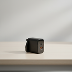 VoltixCharge شاحن حائط بقوة 35 واط من ليزل  ثنائي المنفذ USB-A USB-C بتقنية GaN | أسود