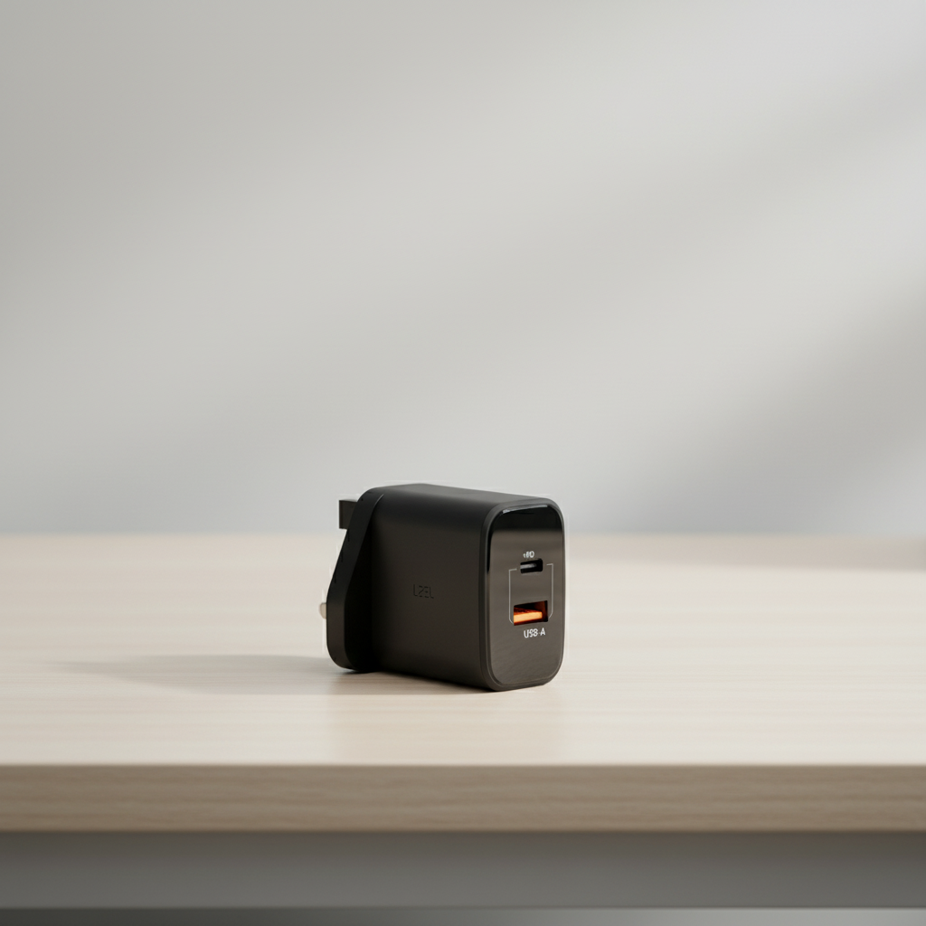 VoltixCharge شاحن حائط بقوة 35 واط من ليزل  ثنائي المنفذ USB-A USB-C بتقنية GaN | أسود