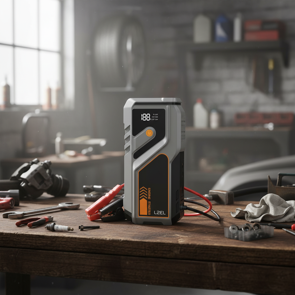 LZEL EnergizeIgnite Air 12000mAh 12V Car Jump Starter with LED Flashlight | Gray/Black