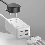 Momax Oneplug 65w Gan Extension Cord With Usb | White