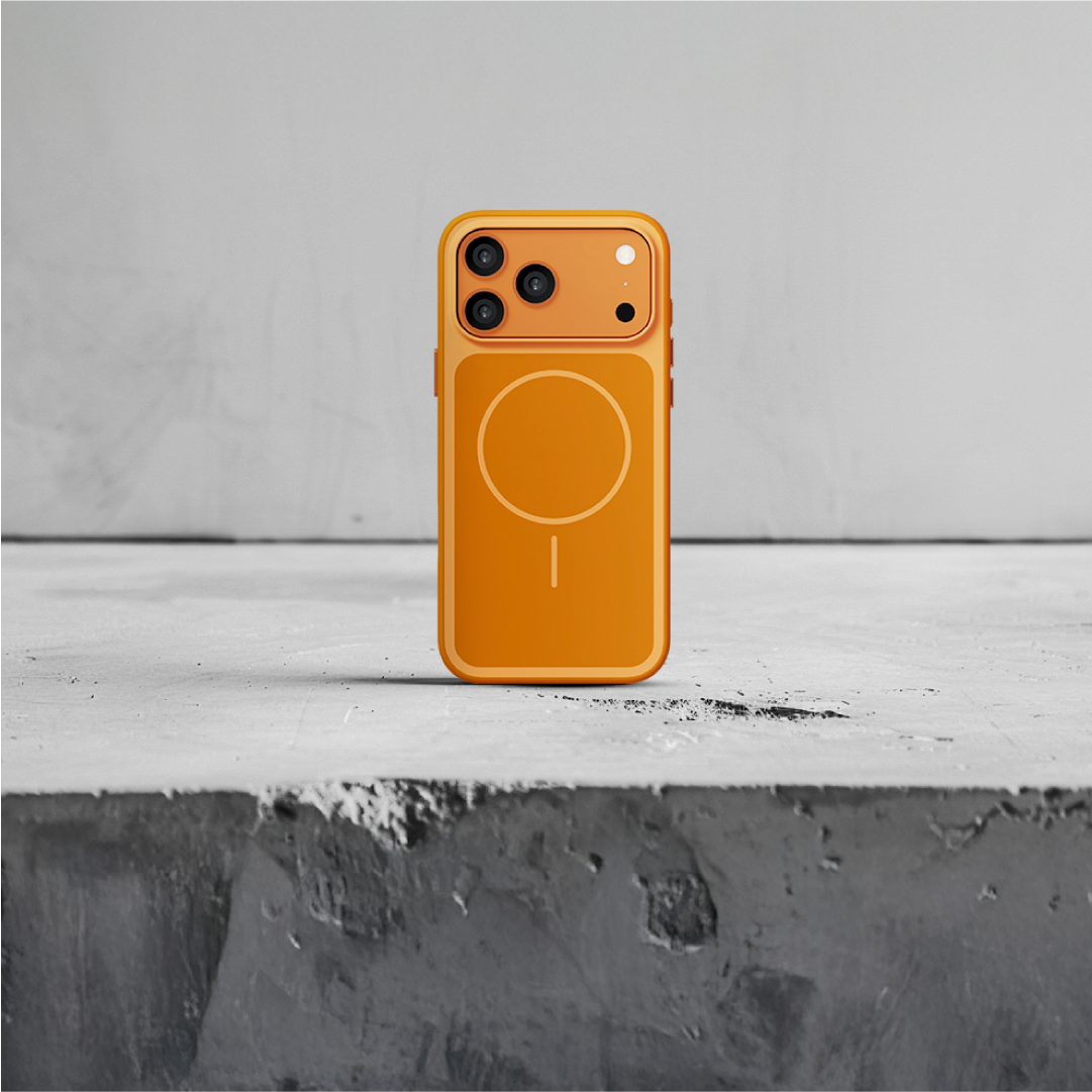 LZEL Regular Magsafe Ring Pattern Case For IPhone  17 Pro Max | Orange