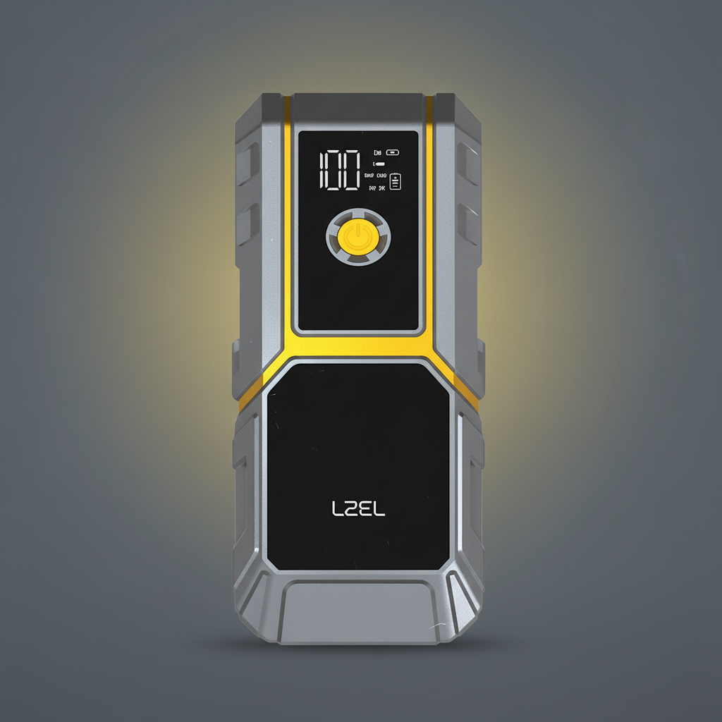 LZEL EnergizeIgnite - 12,000mAh Car Jump Starter with LED Flashlight | Gray/Yellow