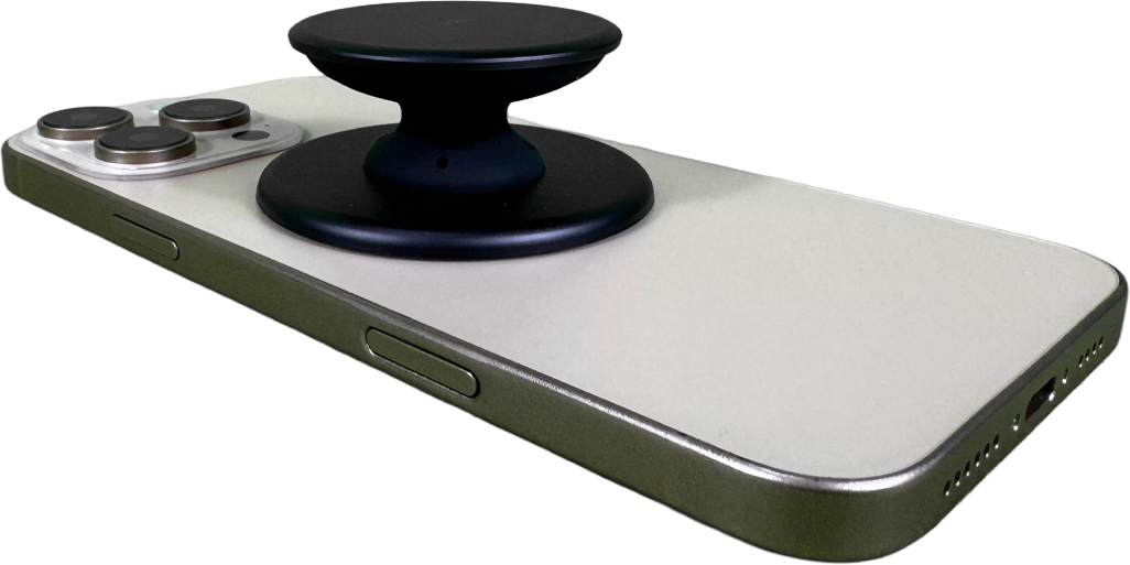 LZEL GripLoop Pop Series – Magnetic Finger Pop Holder & Stand | Midnight Black