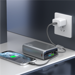 LZEL Neurode 20K Pd45W Mini Power Bank Pd3.0 & Qc3.0 | Usb-C Cable & Lighting Cable | Gray