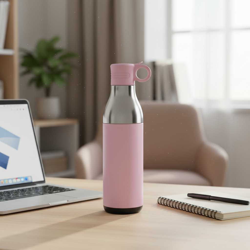 LZEL Natura Elva Vacuum Bottle Dual 400 mL + 400 mL | Pink Aluminum
