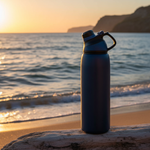 Asli Global 600ml Stainless Steel Metal Canteen for Travel Water Bottle | Blue