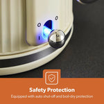 Geepas 1.7L Electric Jug Kettle – 360° Rotation, Auto Shut-Off, Removable Filter, Cream