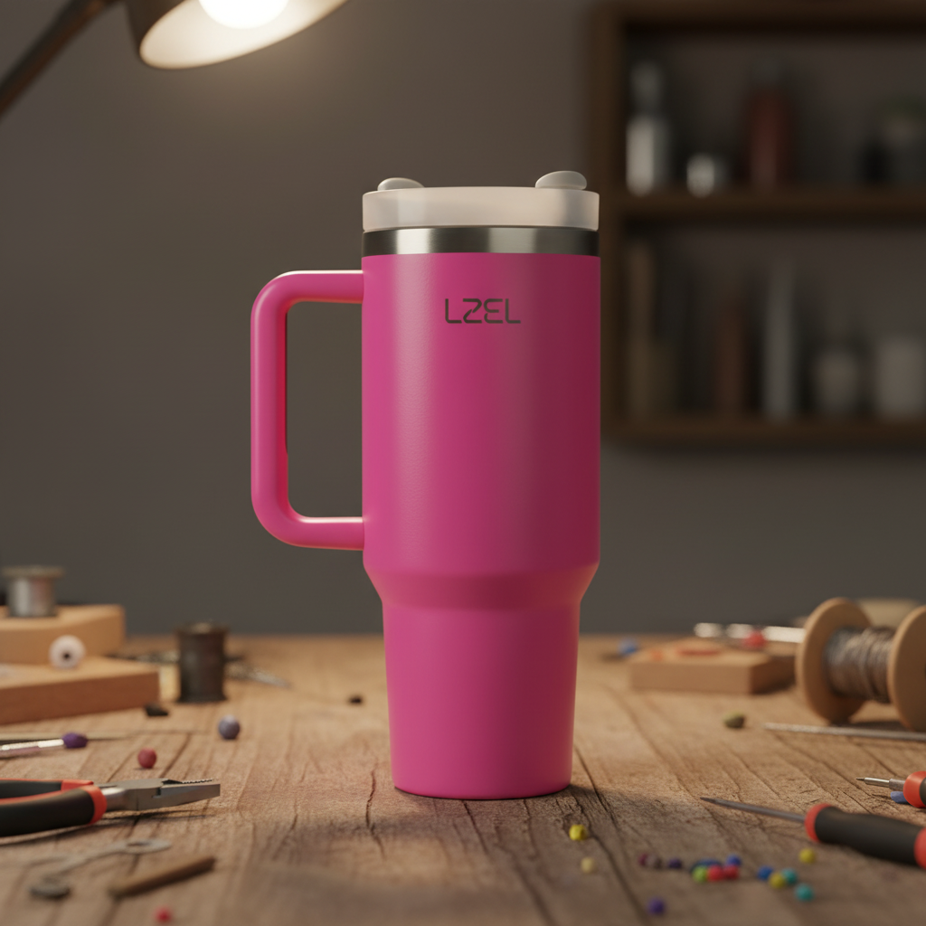 LZEL Tumbler With Handle 800ML Aqua Pure Vacuum Insulated | Barbie Pink