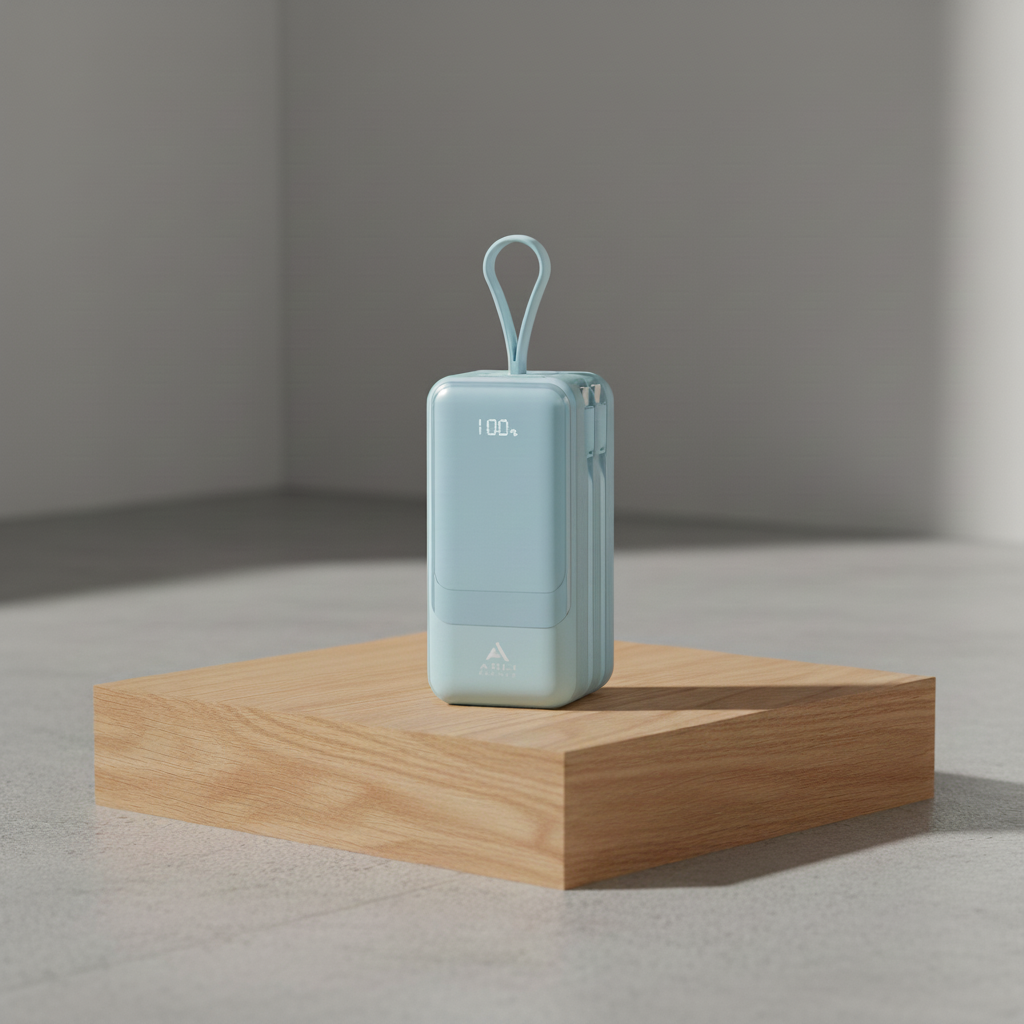 بطارية شحن متنقلة من أسلي جلوبال USB-C كبيل مزدوج 20000 مللي أمبير PD | أزرق