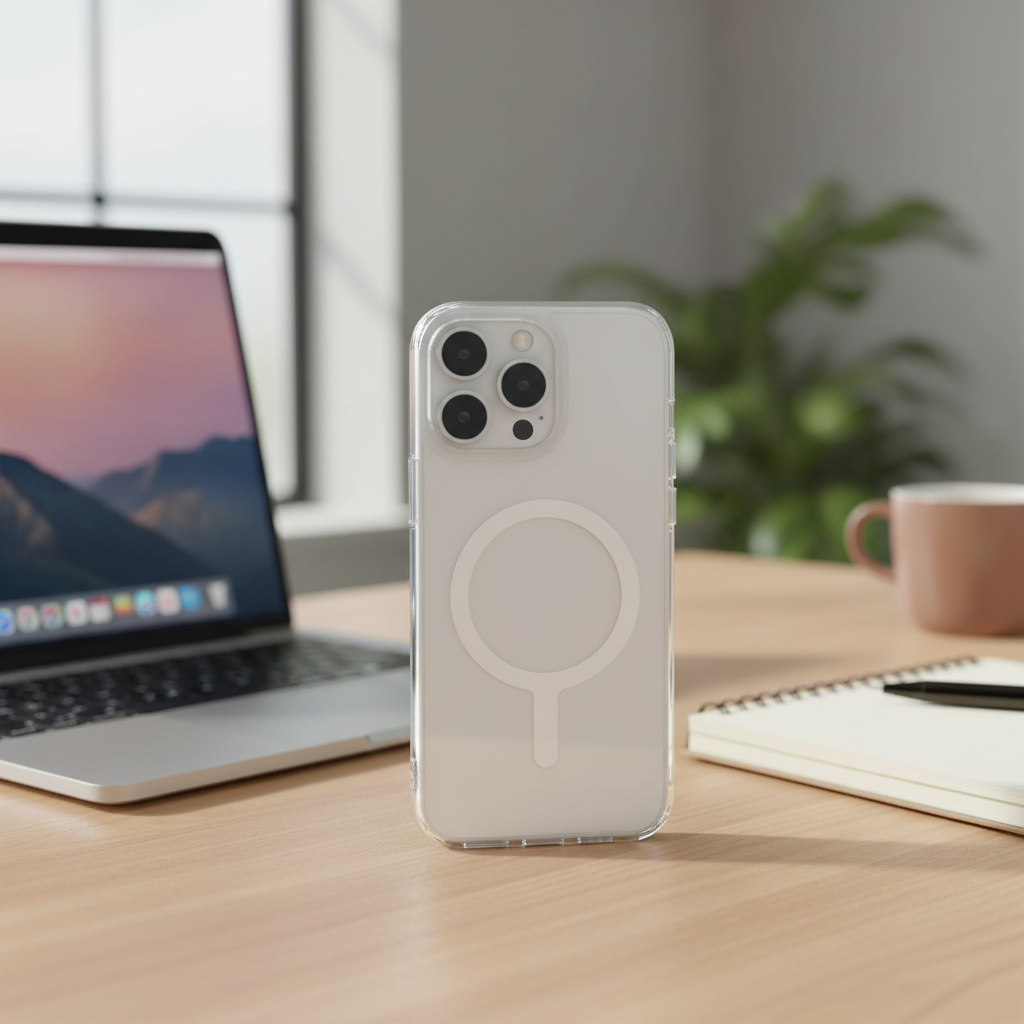 LZEl iPhone 16 Pro MagClear Fusion Case With MagSafe Clear | White