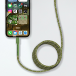 كيبل LZEL MFi USB-C إلى Lightning – 2 متر | شحن سريع PD 60 واط، نقل بيانات 480Mbps، مقاوم للانحناء 150,000+، غلاف TPE مضفر متين | أخضر