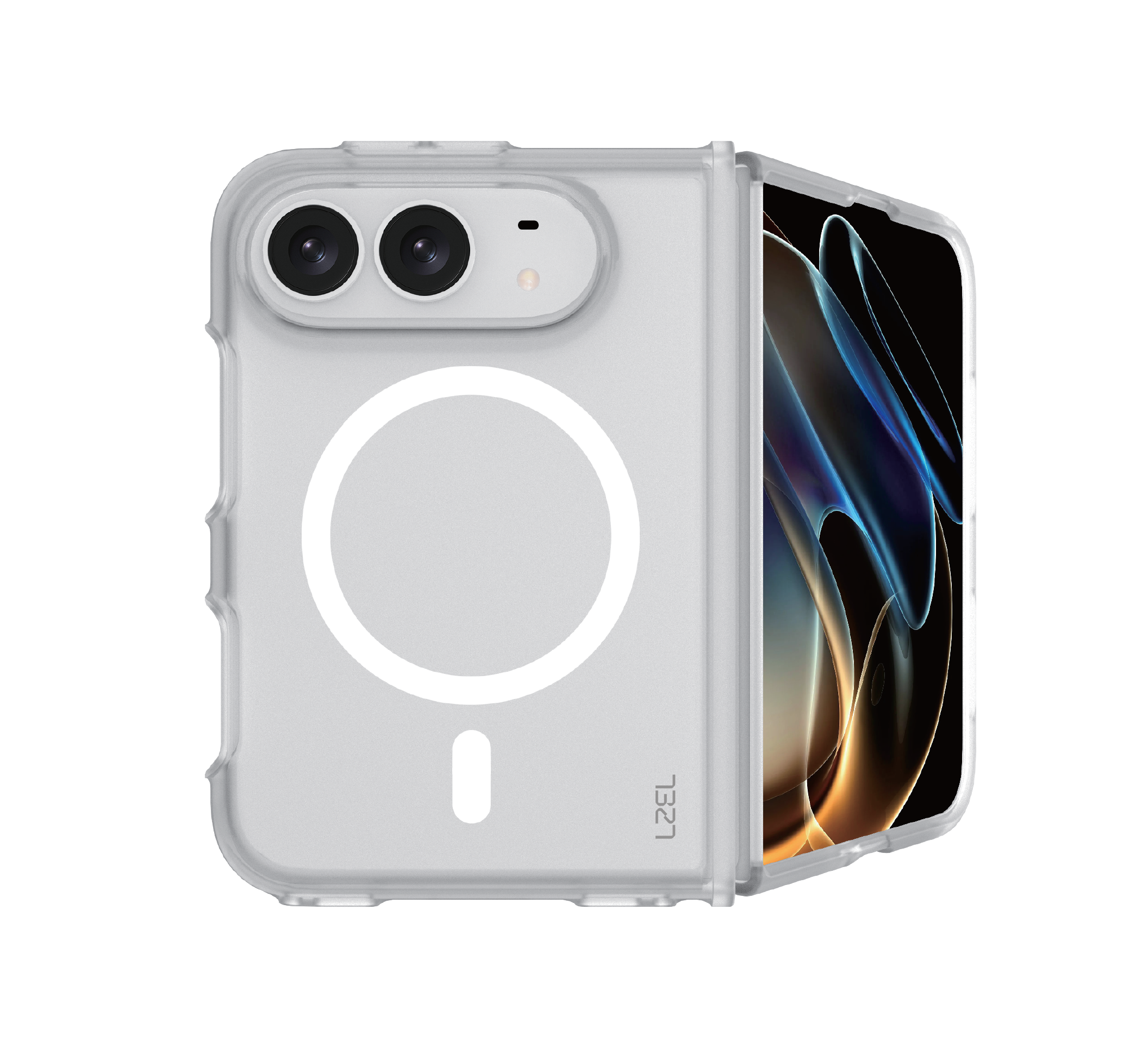 كڤر حماية LZEL MATTE CRYSTAL متوافق مع MagSafe لهاتف iPhone Duo | شفاف 