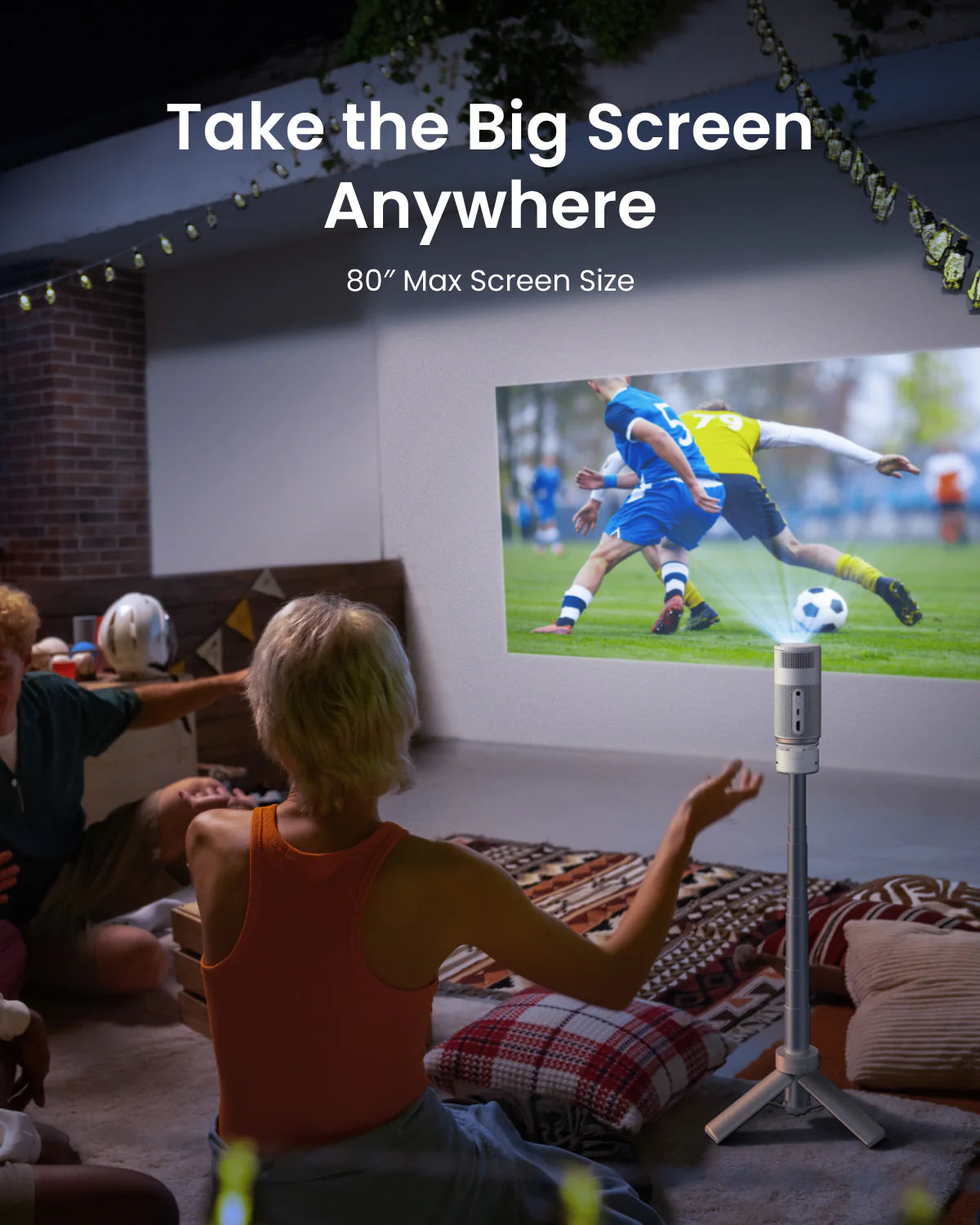 Nebula Capsule Air Smart Projector with Built-in Google TV 720p HD & 2-Hour Playtime | White