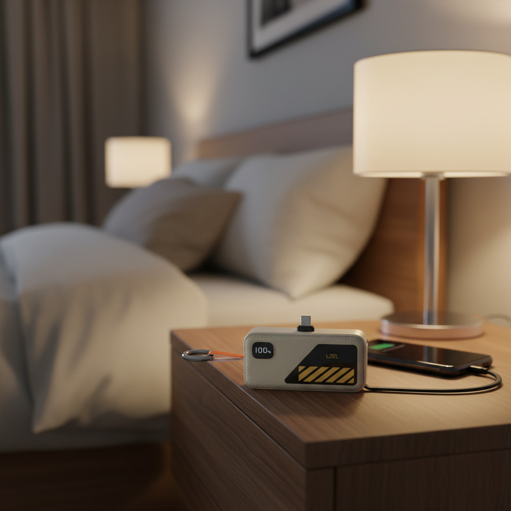 بطارية شحن من ليزل – NanoFlux Charger Mini بسعة 5000 مللي أمبير، يدعم تقنية الشحن السريع PD ومنفذ Type-C ، مزوّد بكابل Lightning مدمج | رمادي