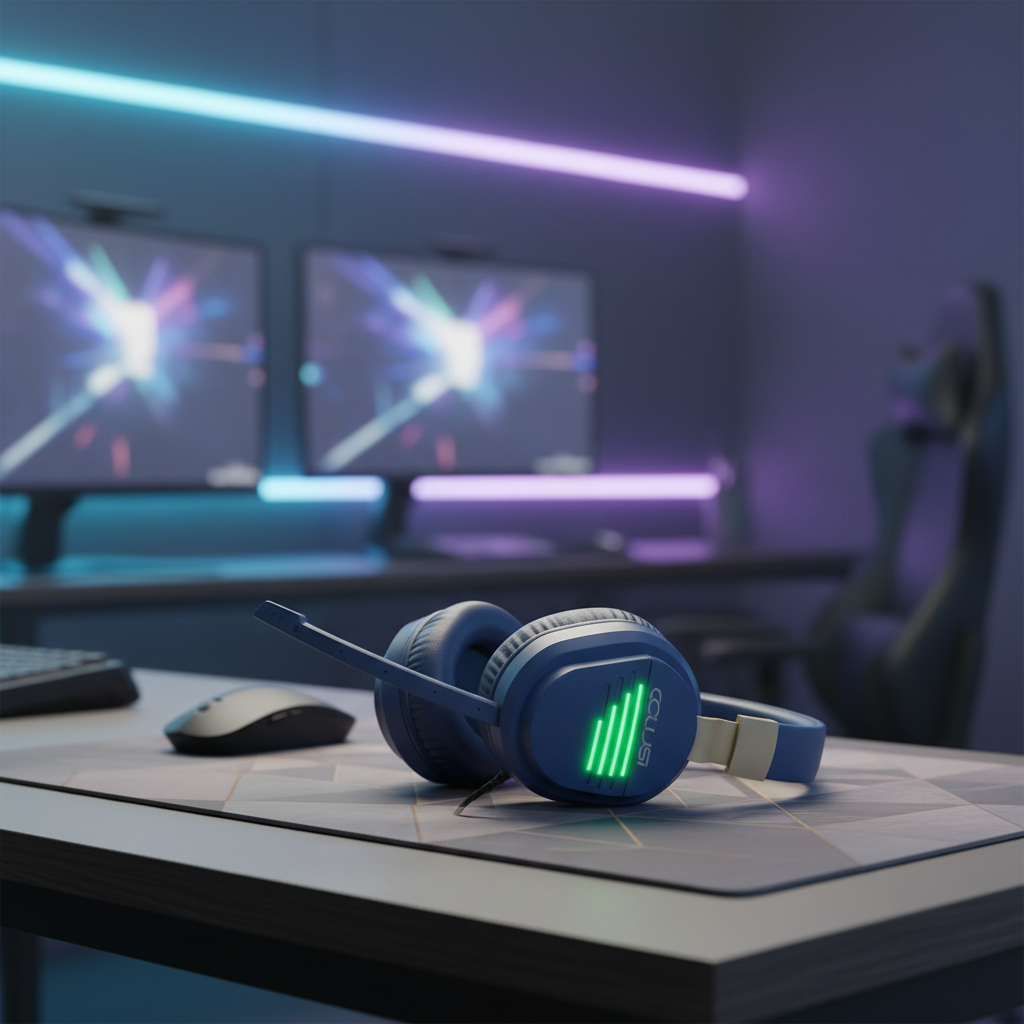 Colusi Gaming Stereo 3.5+USB Headphone RGB Light |Blue