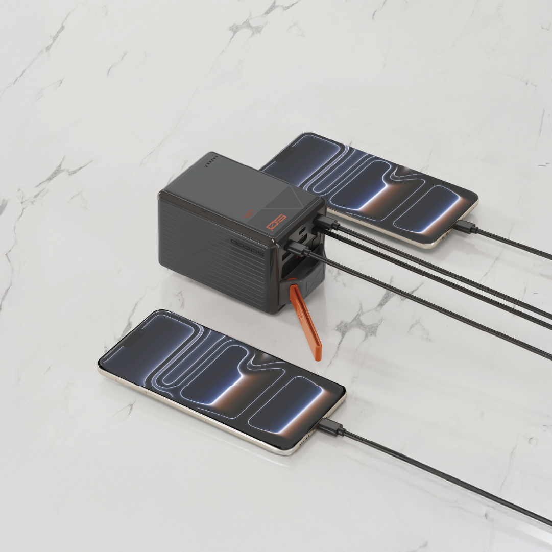 LZEL Zenoflex Ultra Surge 50000mAh PD Power Bank | PD3.0 & QC3.0 | 100W Max | Triple Type-C + Triple USB-A | Gray