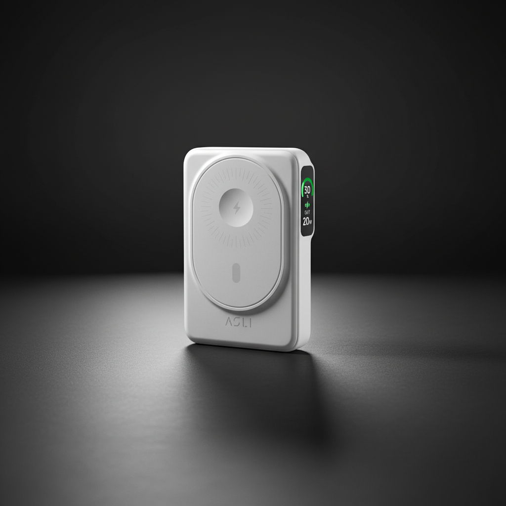 بطارية متنقلة Magcrest Hub من أسلي جلوبال 6 في 1 لاسلكي 10000 مللي أمبير بتقنية PD | أبيض