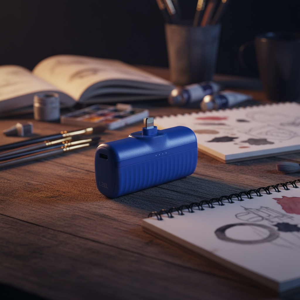 بطارية متنقلة PrimeBrio Clip C5 من ليزل – بسعة 5000 مللي أمبير، قدرة 20 واط، منفذ USB-C  | أزرق