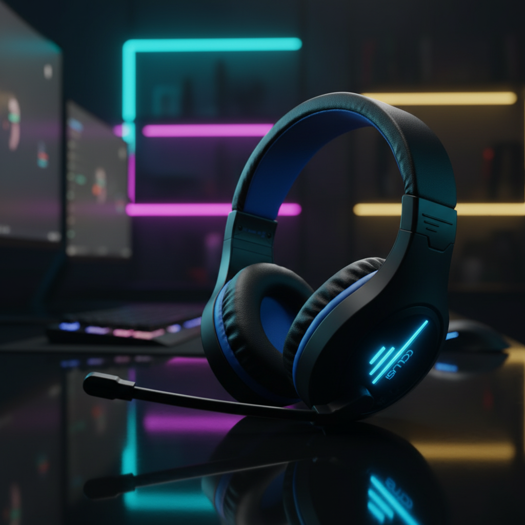 Colusi Gaming Headset CLS100 Pro+Gaming 3.5+USB Headphone |Black/Blue