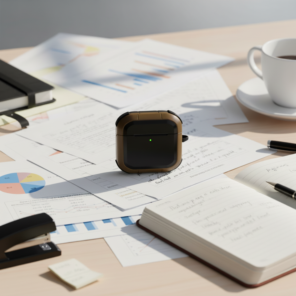 كڤر حماية Aurum Guard Max AirPods 4 من ليزل  |بني/أسود