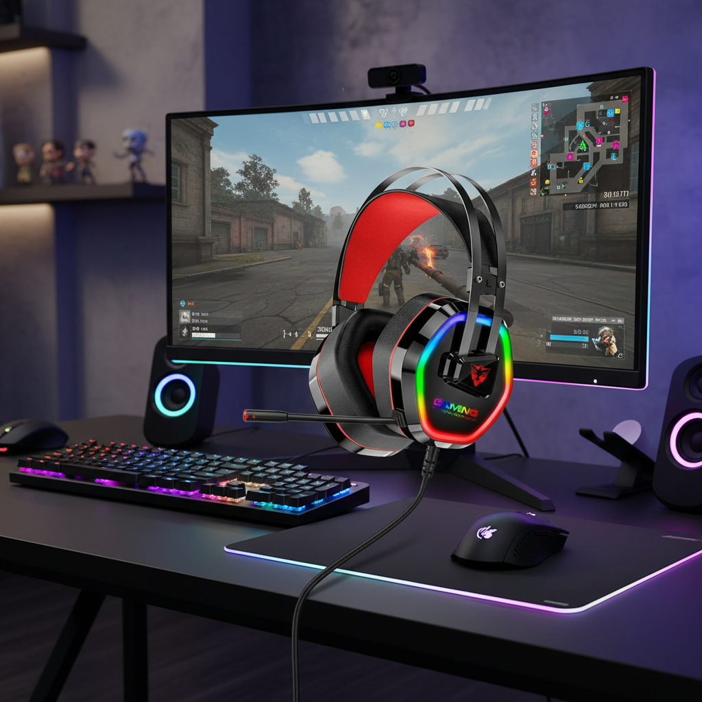 E-sport Gaming Headset With Backlight With 3.5mm Jack