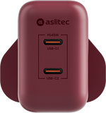 شاحن aslitec VexoraGaN بقدرة 45 واط – شاحن GaN مدمج بمنفذي USB-C