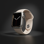 ساعة Apple Watch Series 7 (GPS) مقاس 45 مم – هيكل ألومنيوم ستارلايت مع سوار رياضي ستارلايت