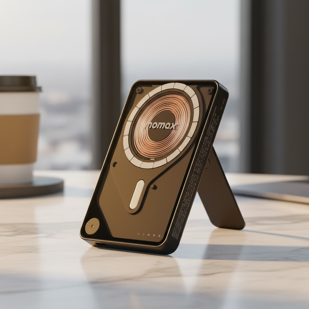 بطارية متنقلة MOMAX Power X Pro لاسلكية مغناطيسية – 5000mAh | أسود