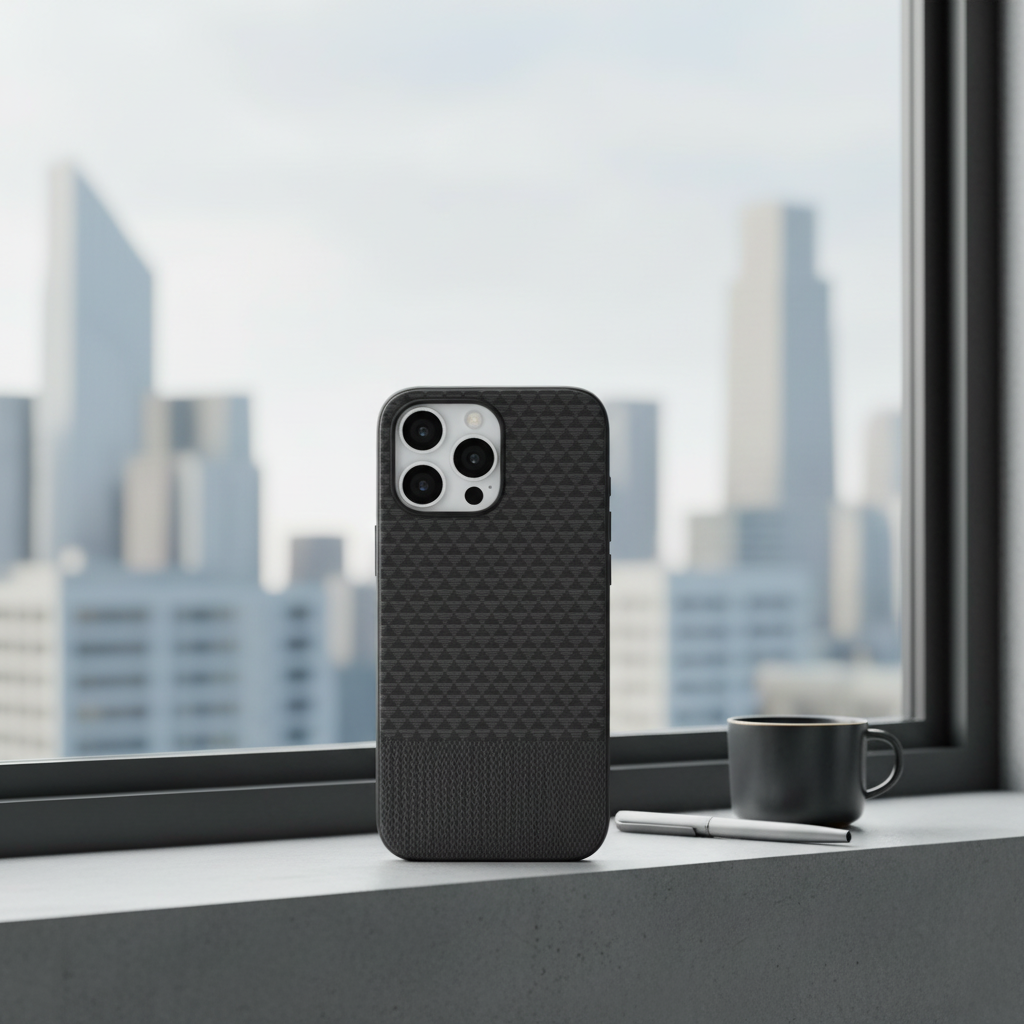 كفر حماية MagCarbon Splice من LZEL لجهاز iPhone 16 Pro | كاربون أسود